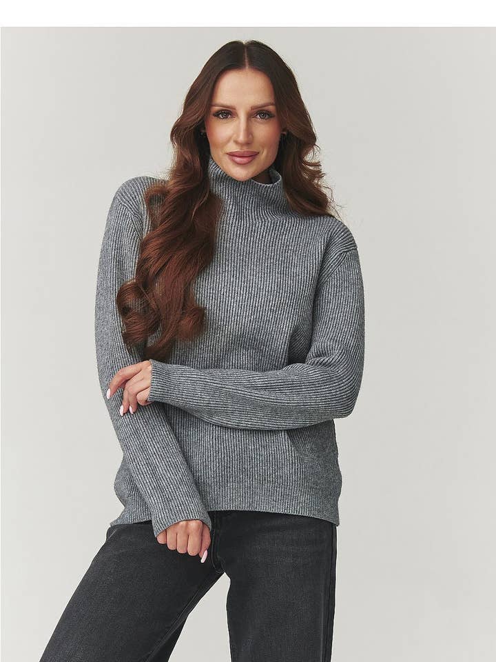 Camisola de gola alta Modelo 220772 Makadamia por atacado de Lieber Deem Marktplatz