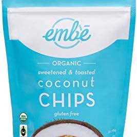 3 oz embe Organic Sweetened Toasted Coconut Chips for wholesale by embē