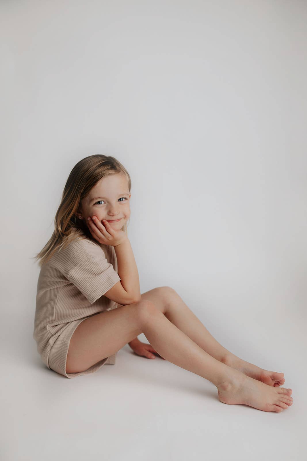 Three Little Tots – wholesale Top & short set – Kids – Tan Summer Waffle Toddler Top & Bottom Set5