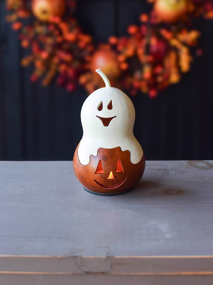 Casper Jack Jack-O-Lantern Miniature Gourd for wholesale by Meadowbrooke Gourds
