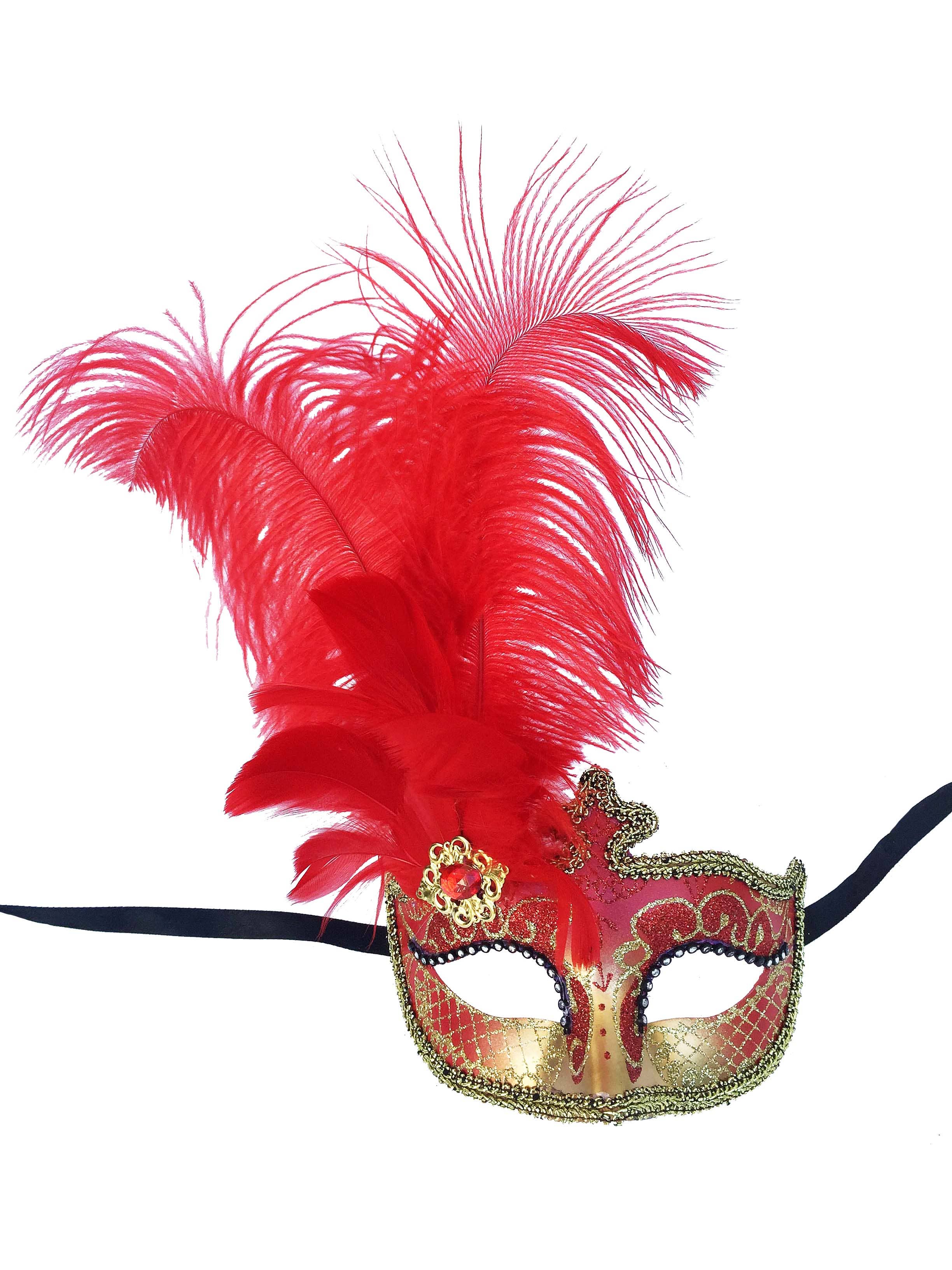 Mardi Gras Creations - Wholesale Costume - Women's - Anarkali Mask With Eye Detail And Feathers12