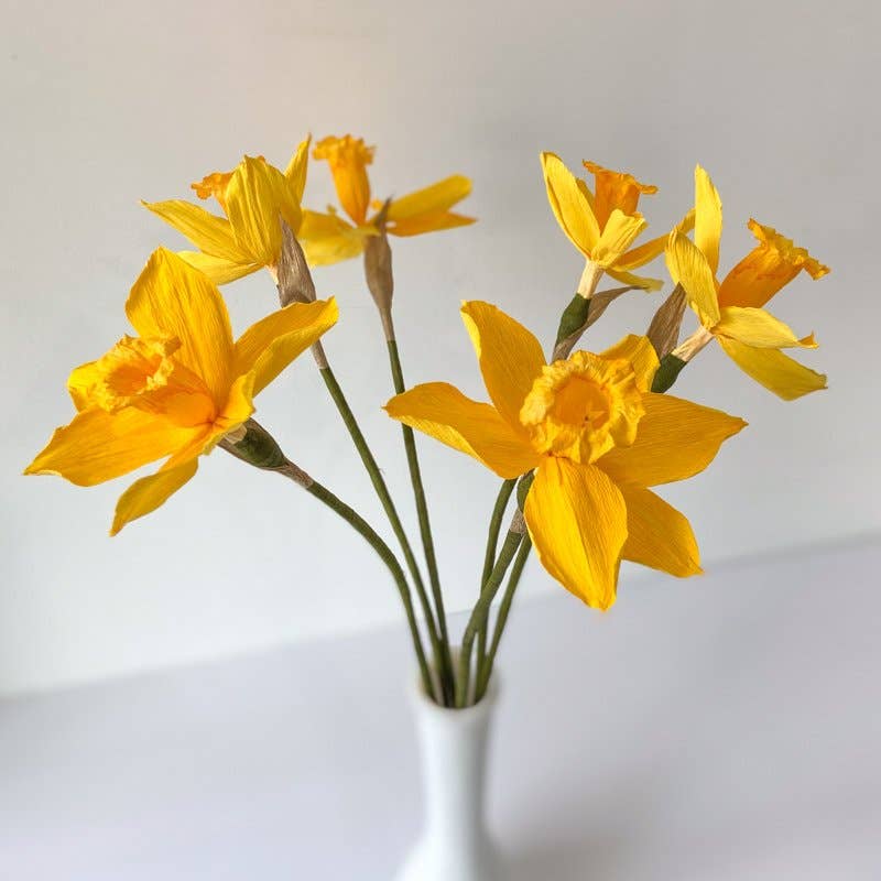 Papercraft Miracles LLC – Großhandel Künstliche Blumen – Narzissen aus Krepppapier4