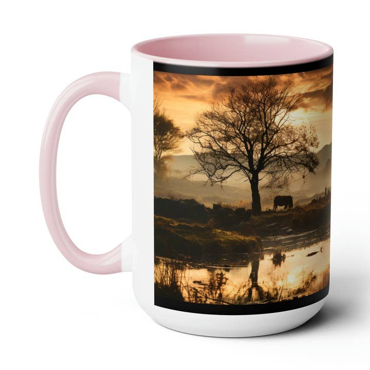 Wild Graphic Design, tazza da caffè vintage con spaghetti equestri, da donna, per amanti dei cavalli, tazza nera, 15 oz per la vendita all'ingrosso da parte di Outlaw Design Crafts and Gifts