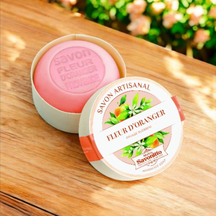 Maitre Savonitto β wholesale Bar Soap β Orange Blossom Soap Bar in Wooden Gift Box1
