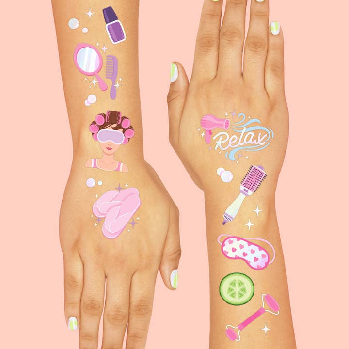Petit Fetti - Wholesale Temporary Tattoo - Kids - Spa Day Tats - 62 foil temporary tattoos1