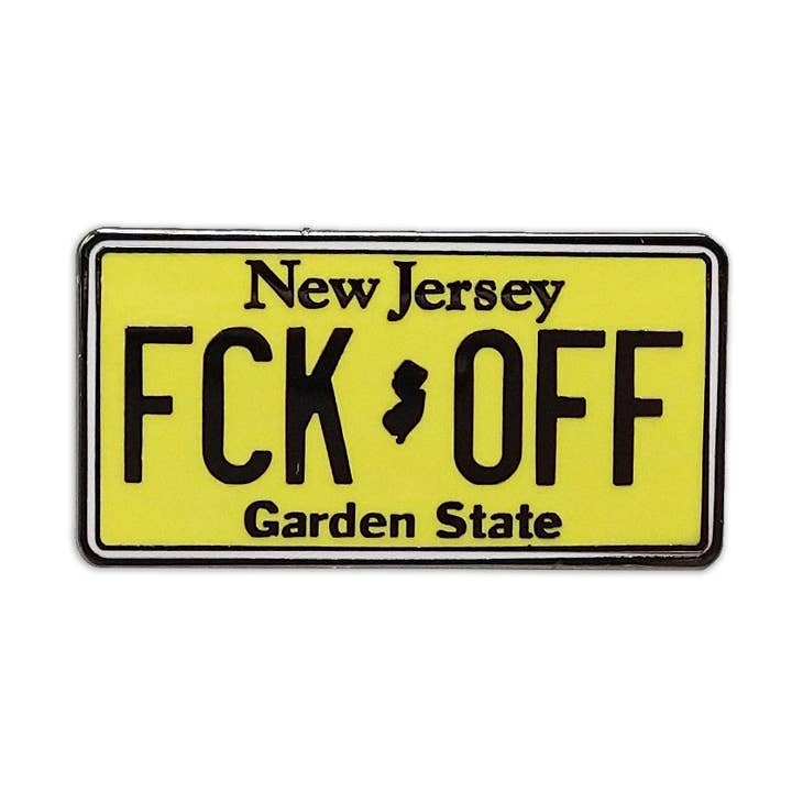 License Plate "FCK OFF" Enamel Pin for wholesale by Shady Front