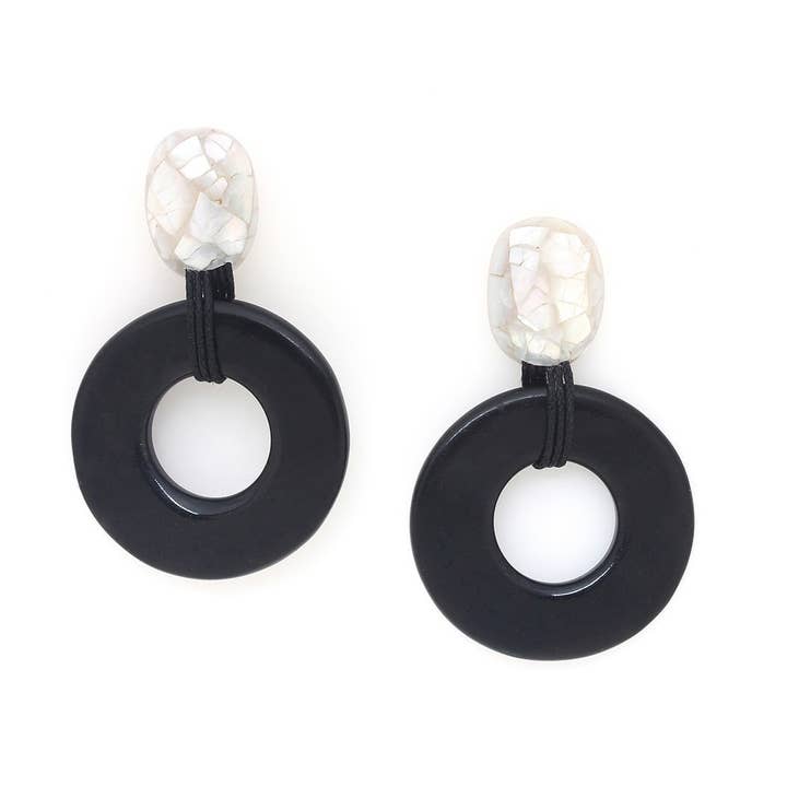 VOLCAN hoop horn stud earrings for wholesale by Nature Bijoux
