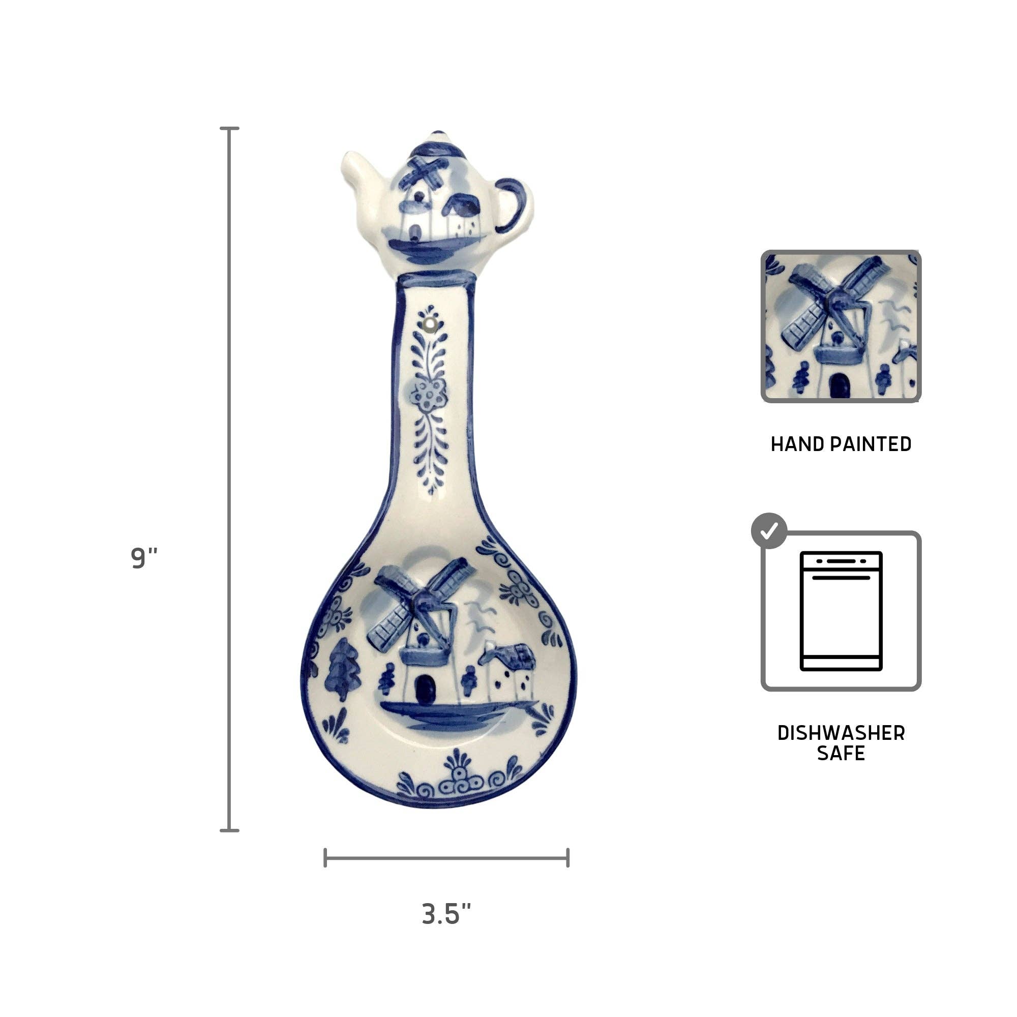 European Heritage Gifts - Wholesale Spoon Rest - Porcelain Spoon Rests Delft Blue Teapot2