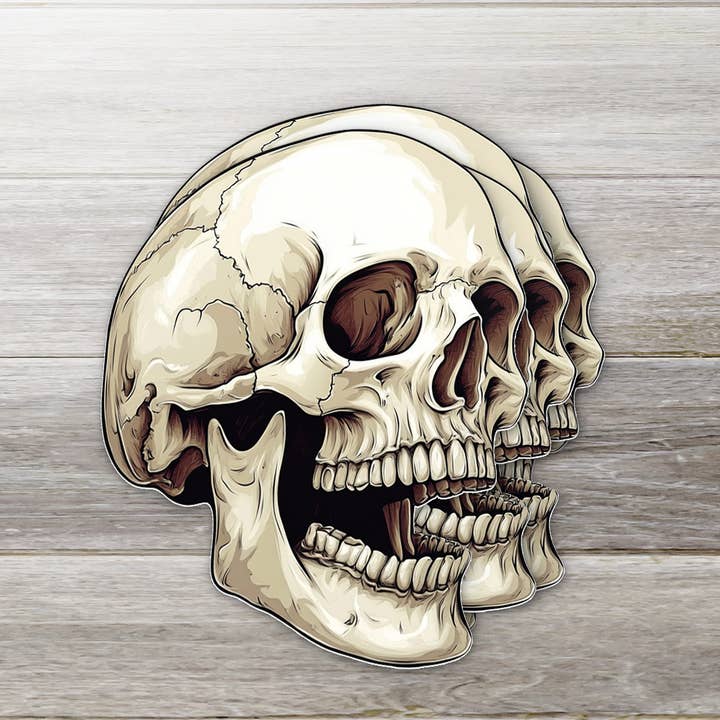 Autocollant Crâne Classique - V2 pour la vente par Ozark Sticker Company