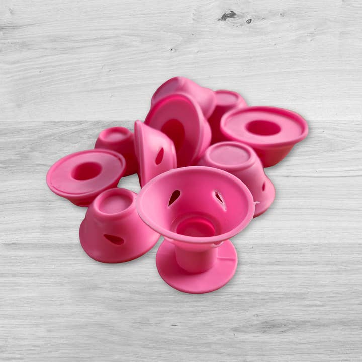Warmteloze krulspelden 5-delige set | Siliconen haarkrulspelden | Roze - L voor wholesale door BlveOlive