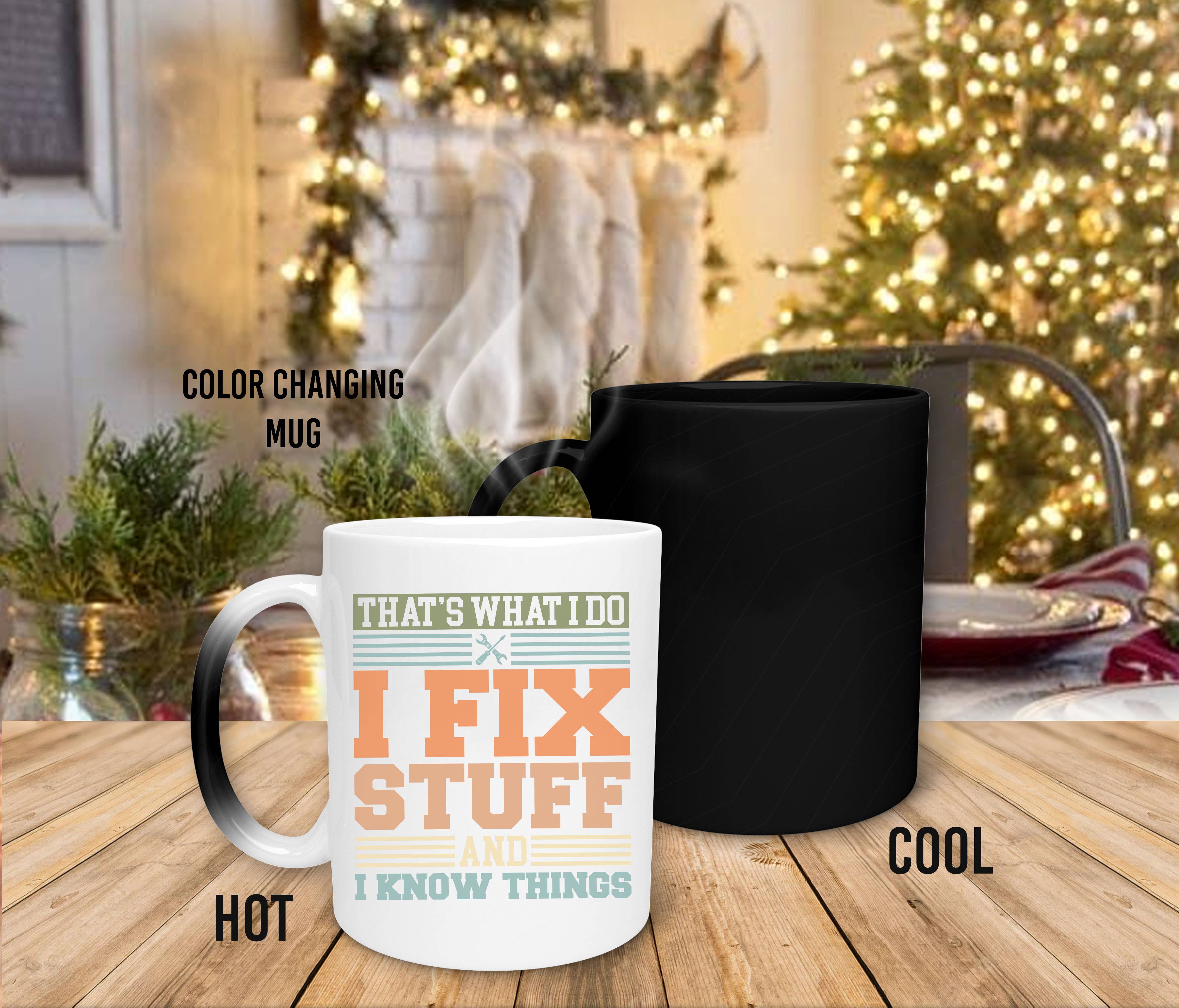 NVC Ecommerce LLC - Wholesale Coffee Mug - Retro Mechanic Dad Mug, I Fix Stuff And I Know Things Mug1