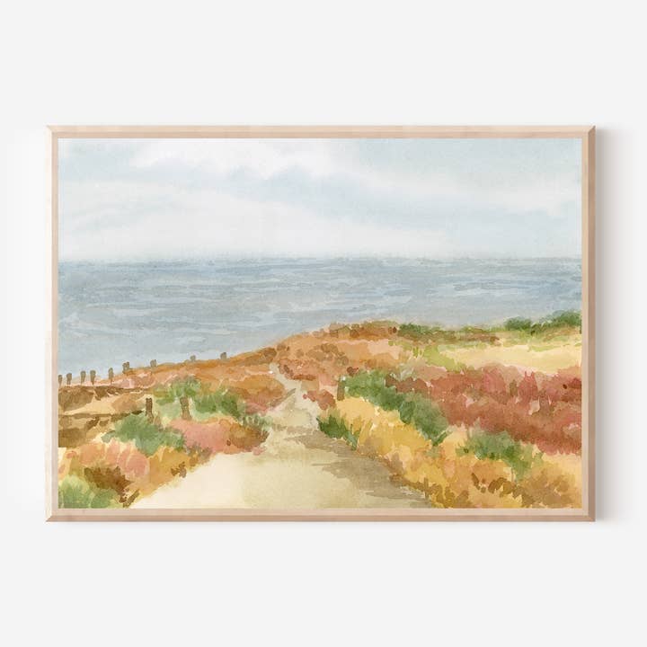 Black's Beach Lookout | Impressão de arte em aquarela por atacado de Rebecca Sobbi Studio