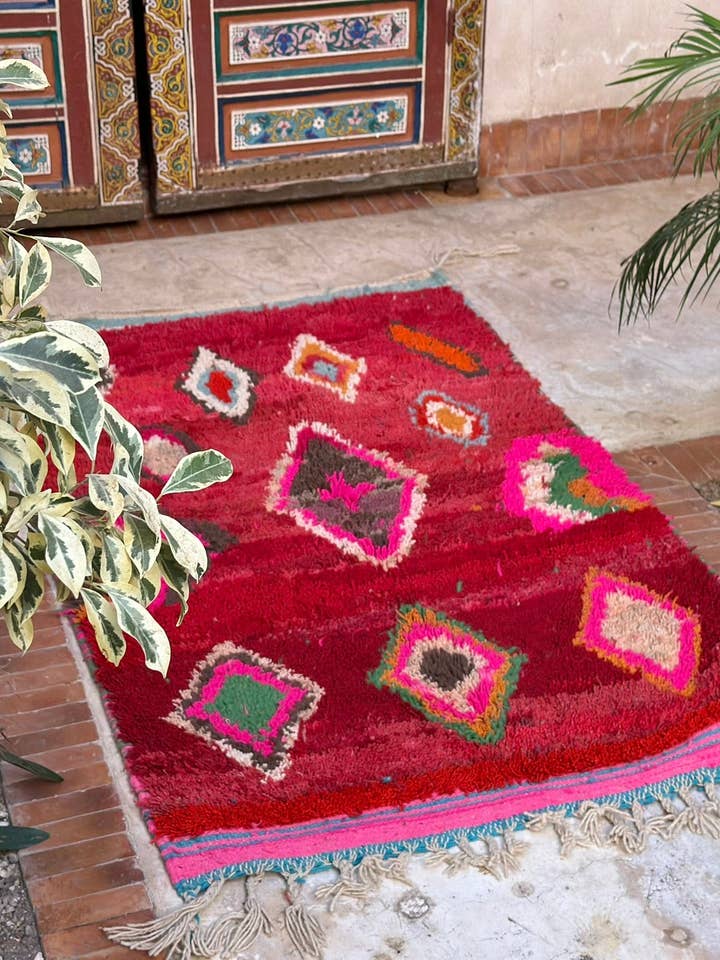 ROUGE MEHRAZ— Alfombra Boujad 170/105 para venta al por mayor de SOUK in the CITY