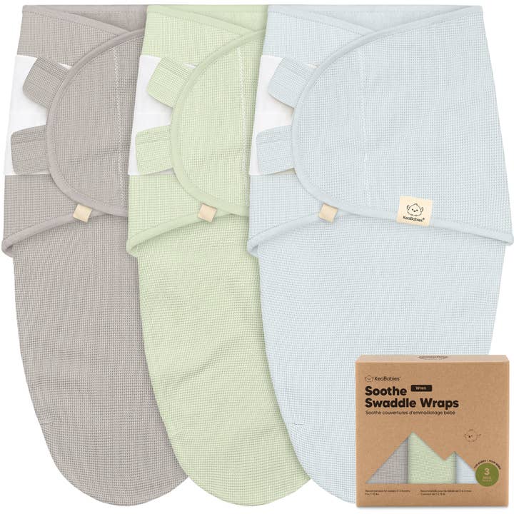 3pk Soothe Wren Swaddle Sleep Sacks for Newborns for wholesale by KeaBabies