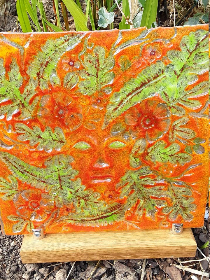 Orange Lady in the Woods Glass Art Display Piece for wholesale by Glasstopia