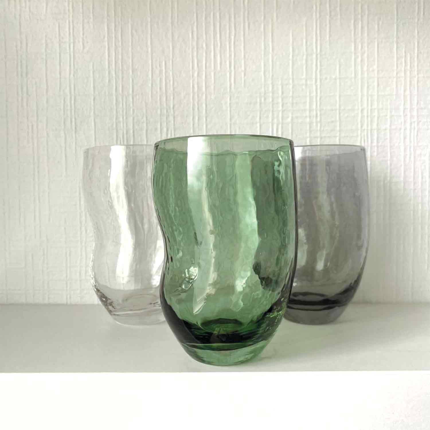 Moss green tribe tumbler glass D7 H11cm for wholesale on Faire3
