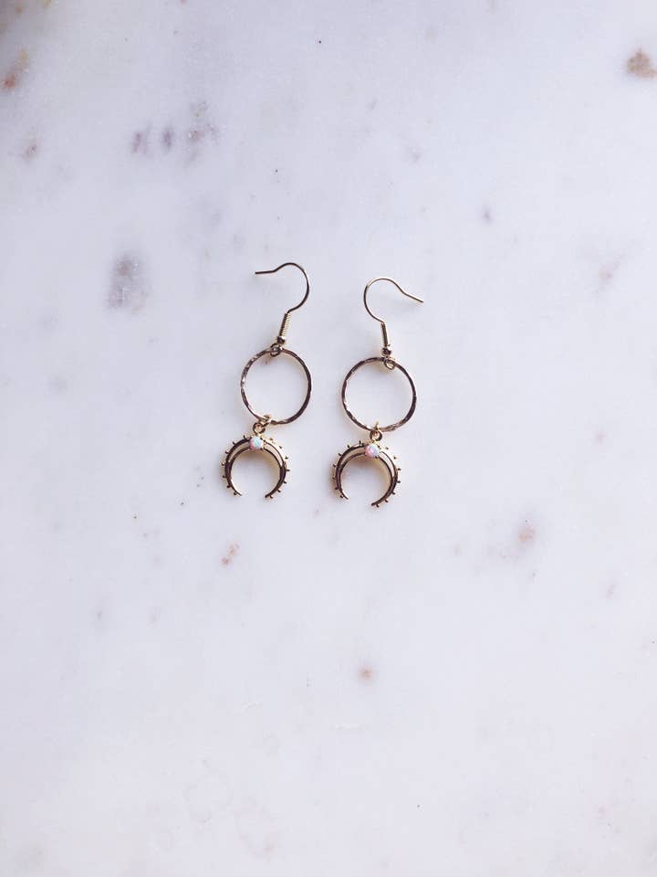 Opal Boho Maan Ring Oorbellen voor wholesale door Boho Breath