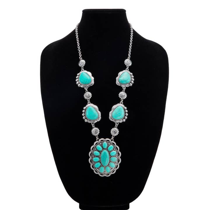 Western Semi Stone Concho Necklace for wholesale on Faire