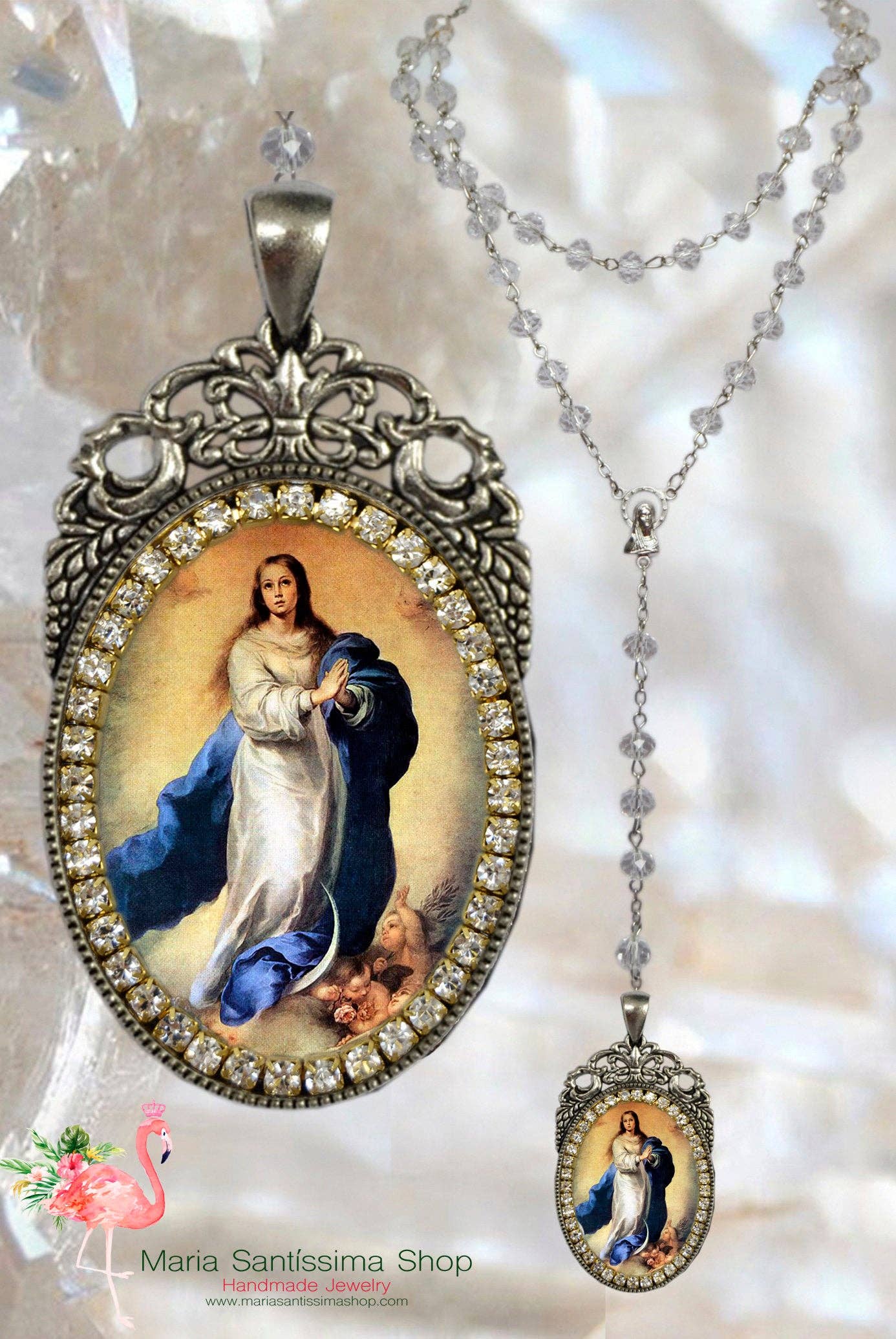 MariaSantissimaShop - Wholesale Pendant/Charm Necklace - Immaculate Conception Rosary of Mary Handmade Necklace Catholic Christian Religious Jewelry Medal Pendant, Mary Immaculate4
