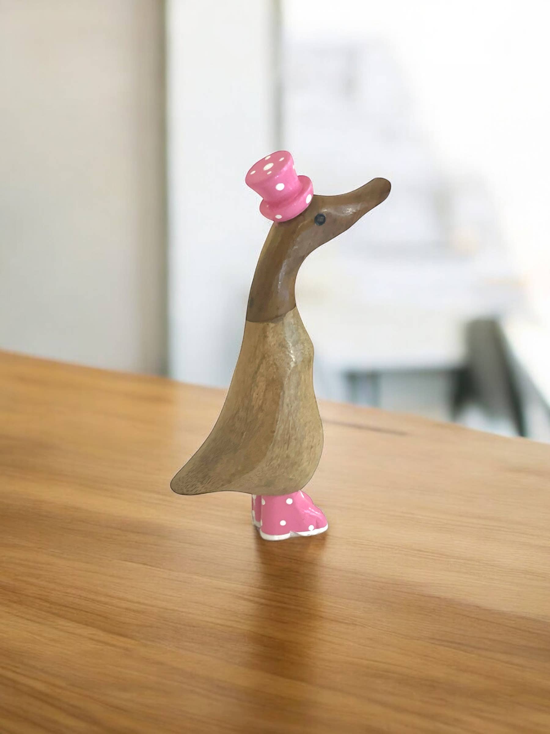 OMA - Eclectic Home - Wholesale Decorative Figurine - Duck Statue Spotty Boots Wooden Duck Coastal Home Decor - PK0