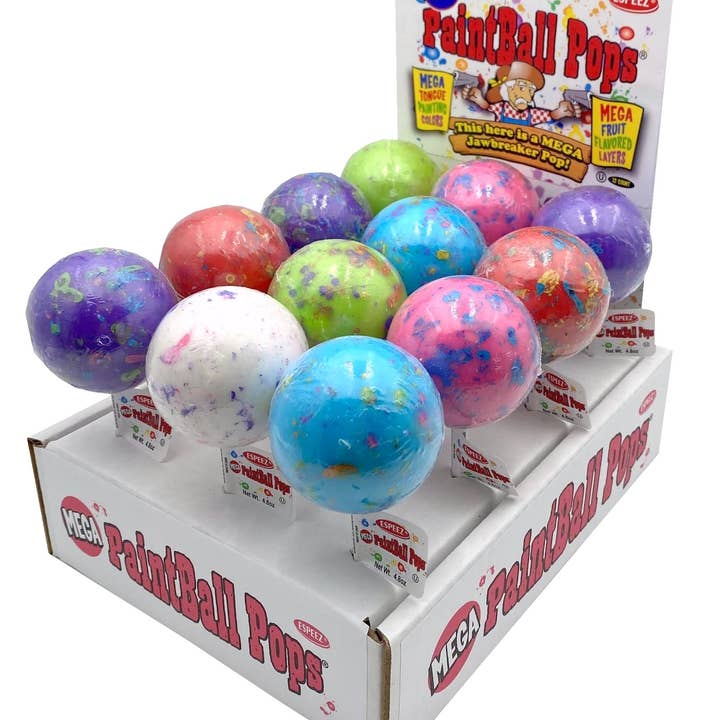 Candy Barn Express - Wholesale Lollipop - Mega Paintball Pop - 12 Ct. Display