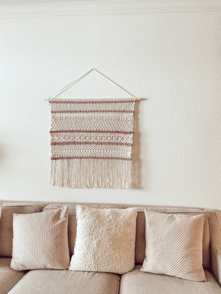 Handcrafted Boho Macrame Wall Hanging Geometric Art for wholesale by Naorvi Macrame