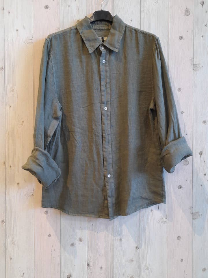 Linen & More - Wholesale Button Down Shirt - Men's - REF 219597 PLUS SIZE MEN'S SHIRT 100% LINEN