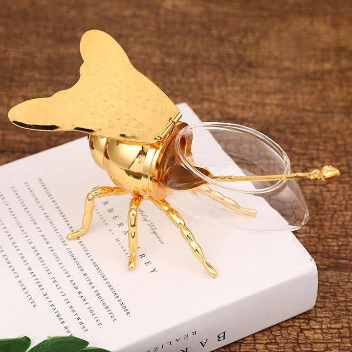 Pote de mel de vidro em forma de abelha de condimento de alta qualidade Blow Glass Bee por atacado de VIGOR