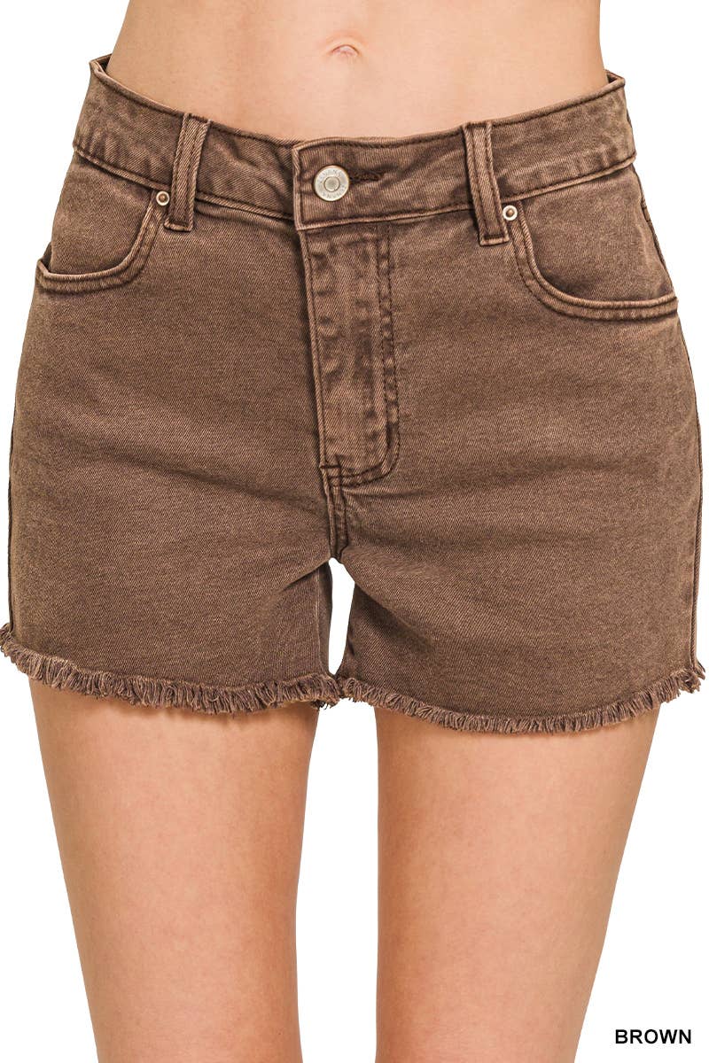 42POPS – Großhandel Shorts – Damen – 42POPS hochgeschnittene Denim-Shorts mit rohem, ausgefranstem Saum28