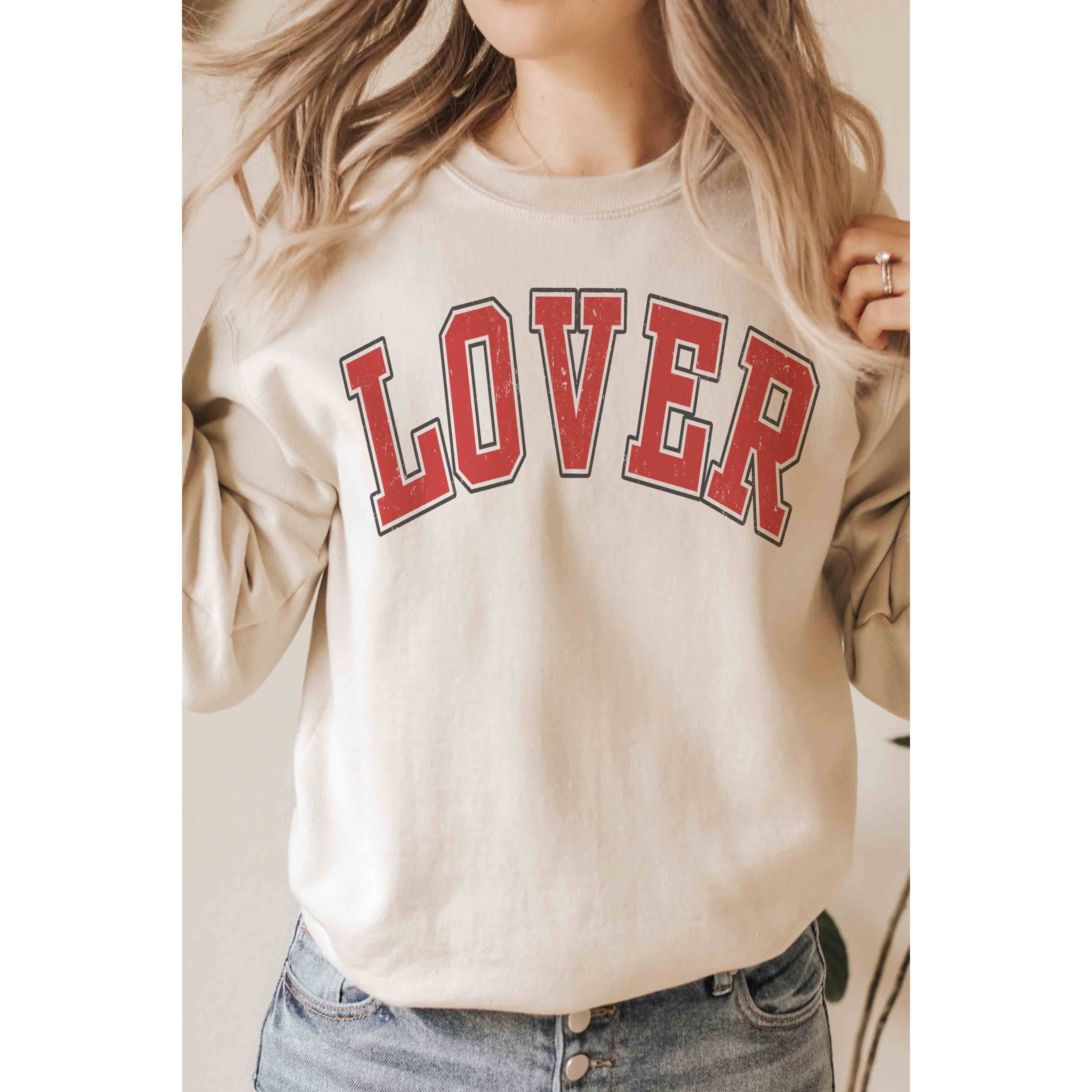 A. BLUSH CO - Wholesale Graphic Sweatshirt - Women's - LOVER Graphic Sweatshirt