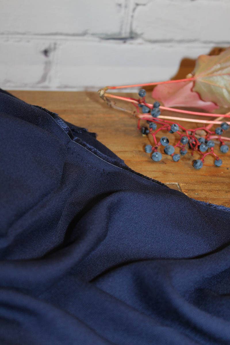 Eglantine et Zoé - Wholesale Fabric - Atlantic Blue Viscose Crepe Fabric2