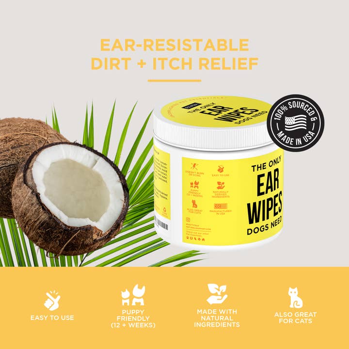 Natural Rapport - Wholesale Pet Grooming Aid - Dog - The Only Ear Wipes Dogs Need