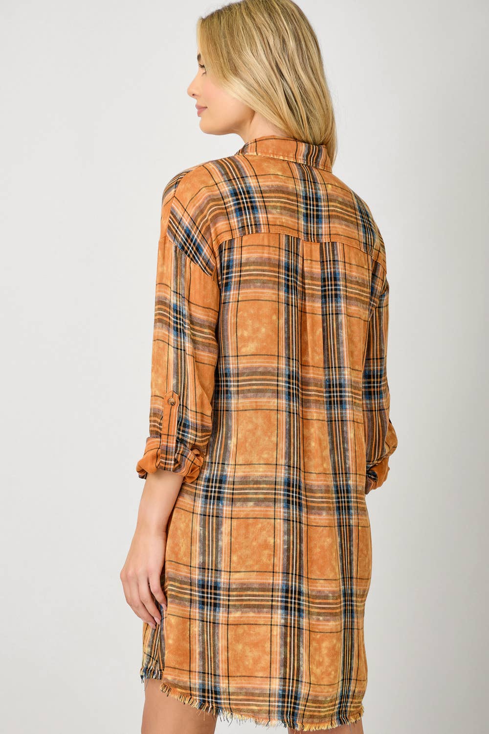 Mystree - Wholesale Dress - Women's - 61161 Washed Plaid Shirt Dress37