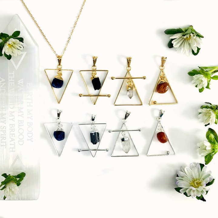 Crystal Earth, Wind, Water, & Fire Element Pendant for wholesale by Rock Paradise