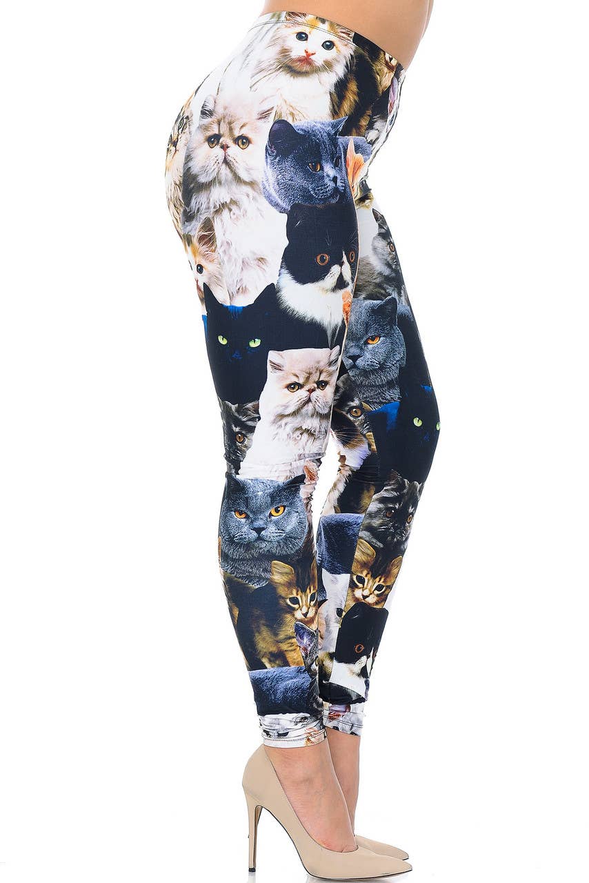 USA Fashion - Vente Legging tendance – femme - Legging doux et crémeux à coller pour chats - USA Fashion™2