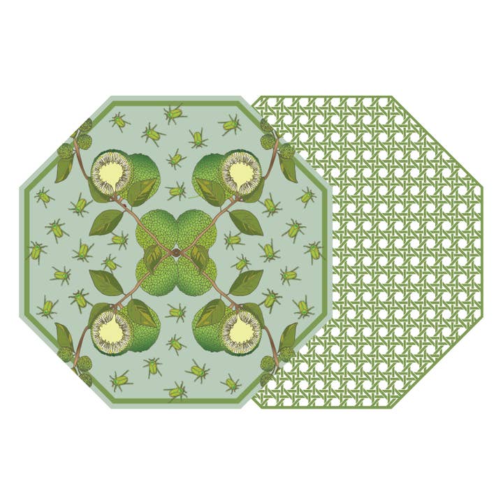 OCTAGONAL TWO SIDED COTTON & QUILL OSAGE ORANGE WITH HSH S for wholesale by Holly Stuart Home