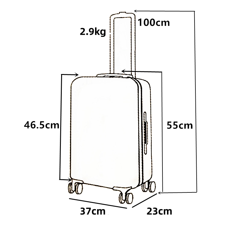 Super Bazaar – wholesale Luggage – 'Expandable' Hand luggage suitcase 55cm 4 double wheels trolley7