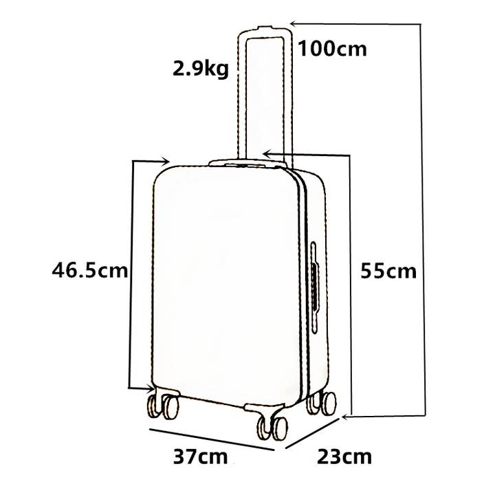 Super Bazaar – wholesale Luggage – 'Expandable' Hand luggage suitcase 55cm 4 double wheels trolley7