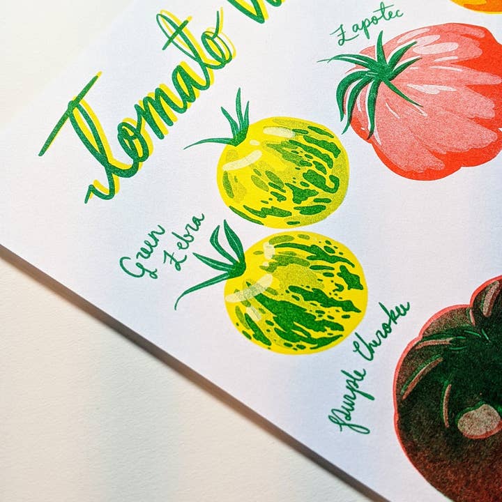 Christina Hu - Vente Affiche d'art - Impression Risograph Tomate 8,5"x11" | Impression d'Art Tomate Ancienne2