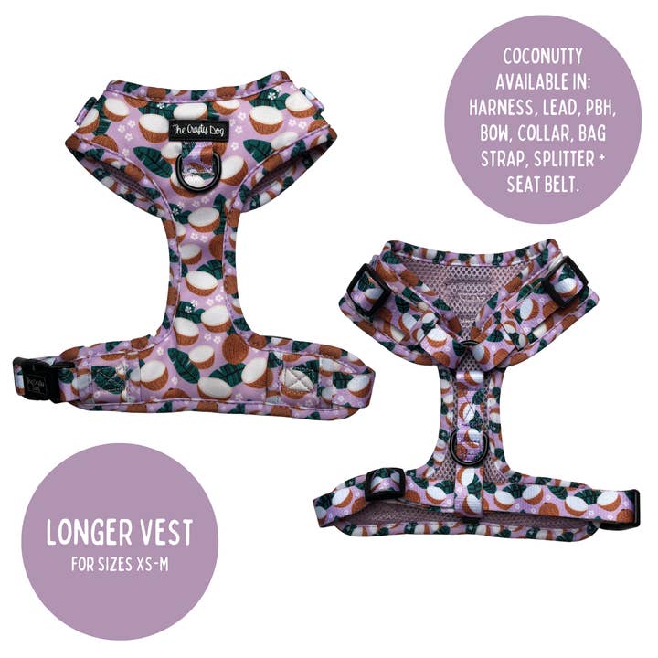 Coconutty Harness - Roze paarse meisjes, eenvoudige zomerbloemen voor wholesale door The Crafty Dog Co