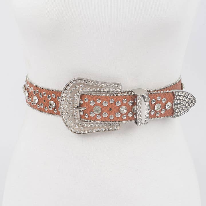 3AM BY H&D ACCESSORIES - Wholesale Belt - Women's - Studded Rhinestone Belt