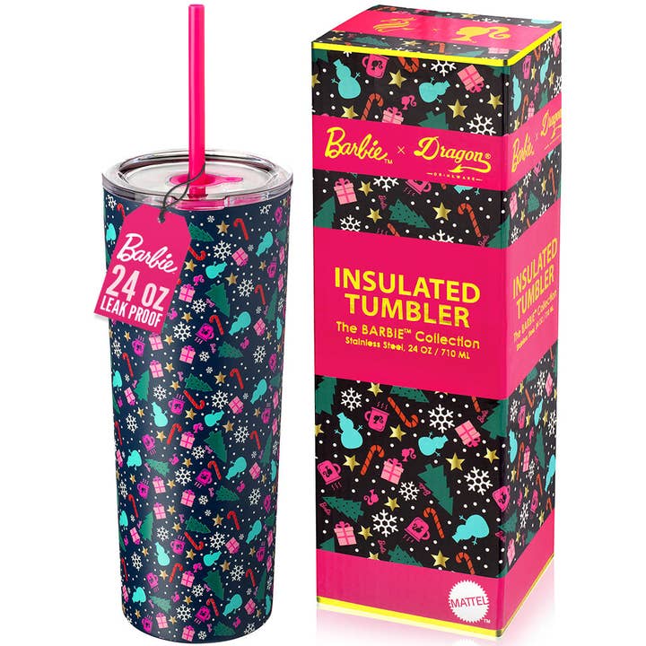 Barbie™ Christmas Tumbler - 24 oz for wholesale by Dragon Glassware