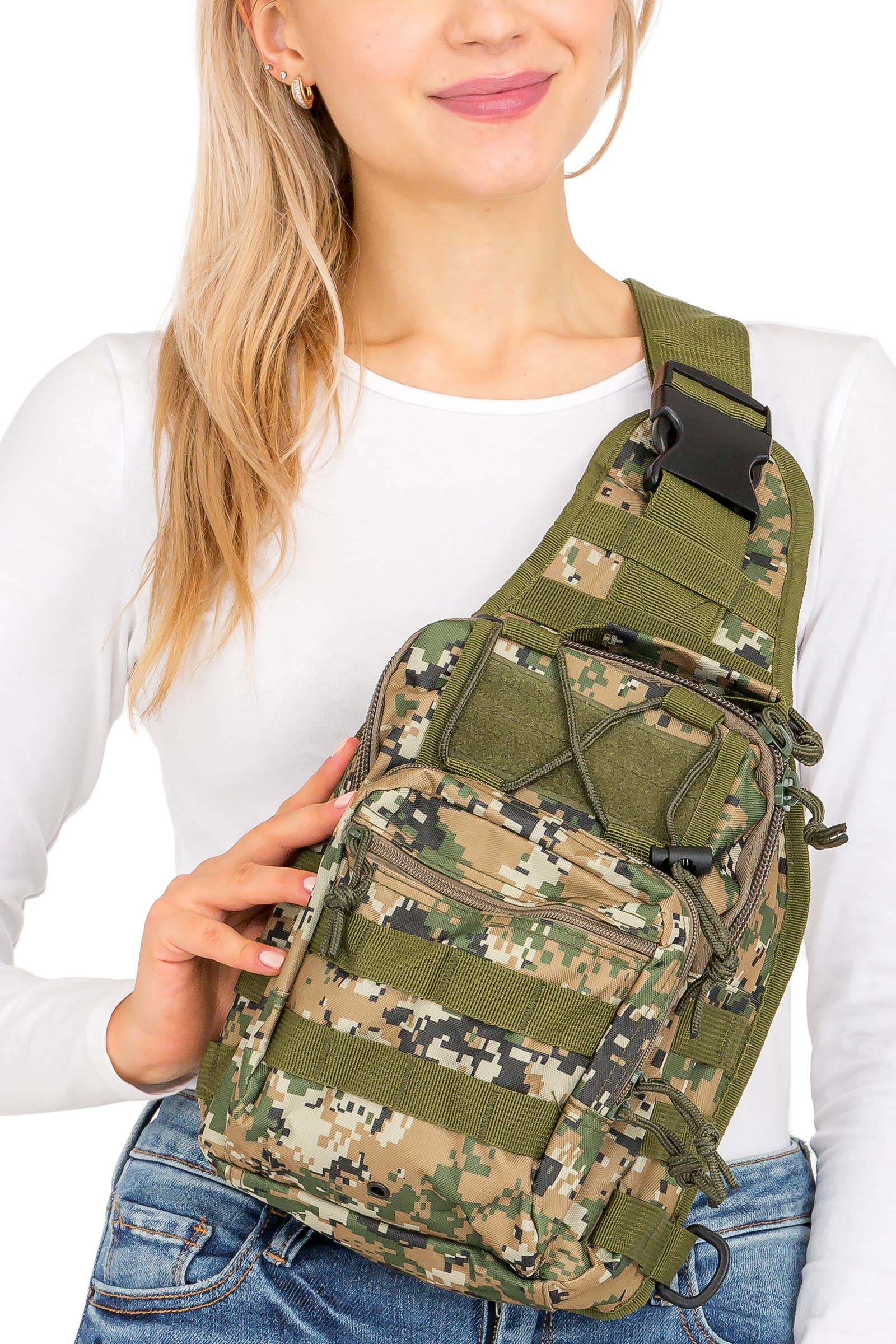 Cap Zone - Venta al por mayor Bolsos bandolera - Unisex - Bolso de Bandolera Táctico de Alta Resistencia con Camuflaje Digital10