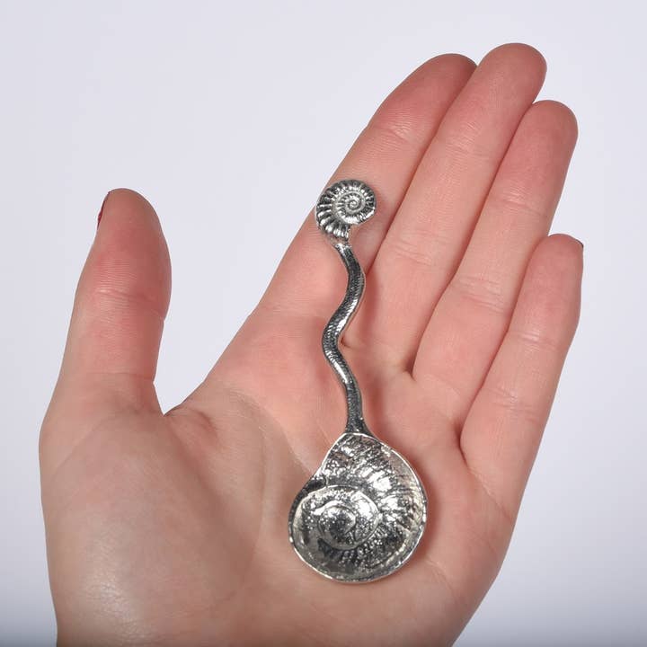 Glover & Smith - Wholesale Table Spoon (Cutlery) - Ammonite Fossil Small Pewter Spoon