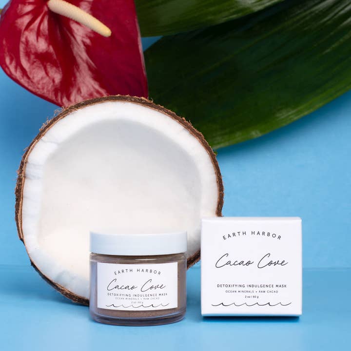 Earth Harbor Naturals - Wholesale Skincare face mask - CACAO COVE Vitamin C Detox Mask: Ocean Minerals + Raw Cacao4