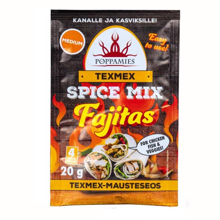 Texmex Fajitas Spice Mix - Vegan, Gluten Free, Lactose Free - Spiciness: Medium - 20g for wholesale by Lukata LTD