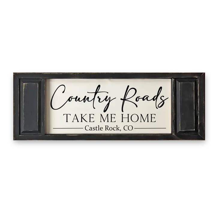 Jarmz Designs - Wholesale Sign - FRAMED CANVAS COUNTRY ROADS 12x35 Senoia, GA