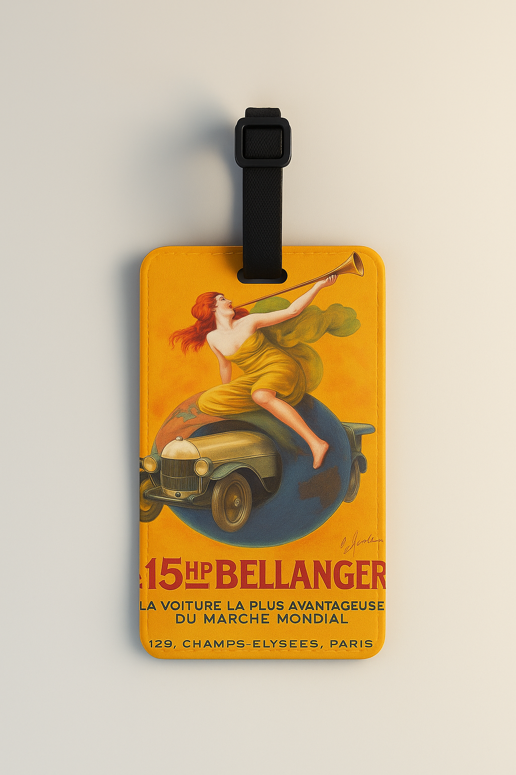 Jolitee - Vente Étiquette pour bagage - Étiquettes de bagages en cuir végétalien : Art d'affiche vintage11