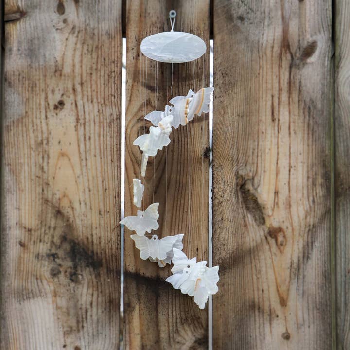 Natures Artifacts Inc - Wholesale Wind Chime - Wind Chime - White Onyx Butterfly | Gemstone Wind Chimes 3