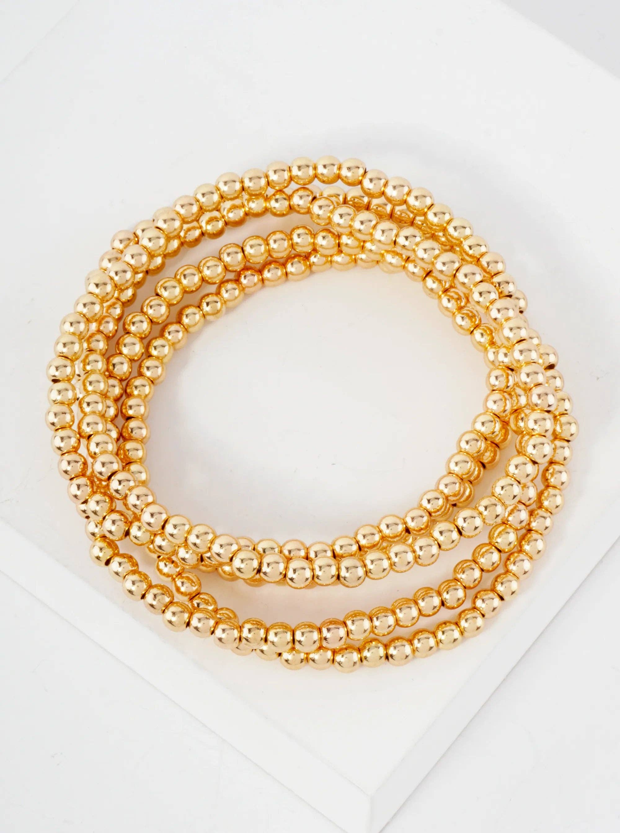 Wild Honey - Wholesale Jewelry Set - 5PC-Set Metallic Beads Stackable Stretch Bracelets1